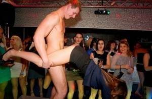 Cock starved females go wild over male stripper's cocks at party on ladyda.com