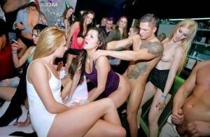 Party going chicks gets wild and crazy with male strippers inside a club on ladyda.com