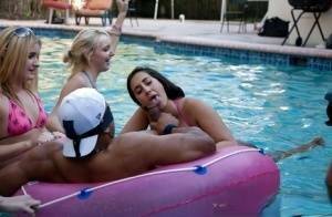 Fantastic outdoor party at the pool with a bunch of how wet chicks on ladyda.com