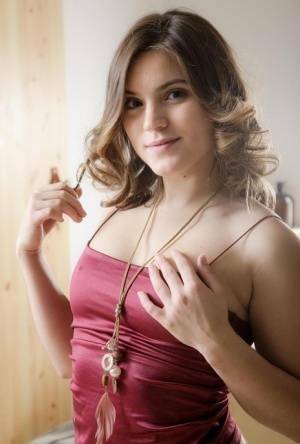 Sexy teen girl Evelina Darling wets her vibrator before masturbating on ladyda.com
