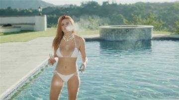 Bella Thorne Nude Pool White Bikini Teasing Video Leaked on ladyda.com