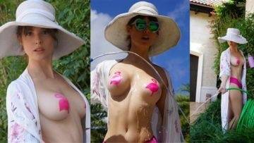 Amanda Cerny Nude Pink Flamingo Nipple Pasties Leaked on ladyda.com