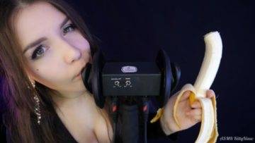 KittyKlaw ASMR Banana 3 Dio Licking Mouth Sounds Video on ladyda.com