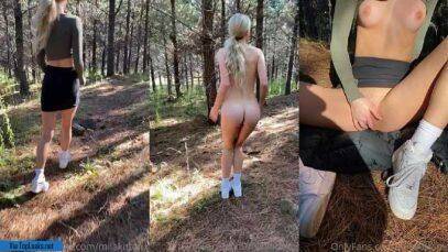 Babe Sexy MilaKitten masturbates pussy in the forest on ladyda.com