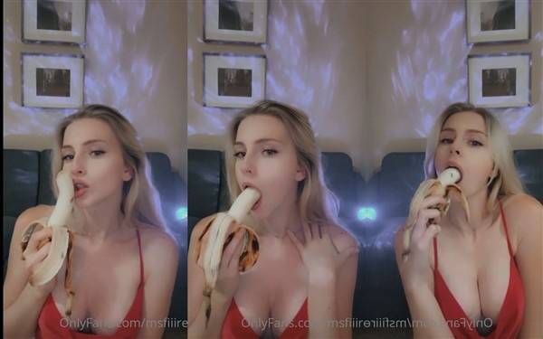 MsFiiire Nude Banana Blowjob Video on ladyda.com