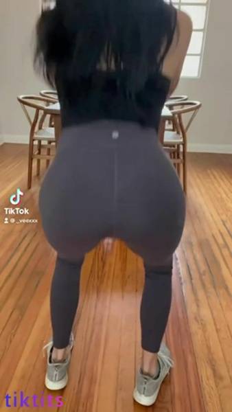 Athletic girl squats on TikTok porn and exposes her juicy ass on ladyda.com