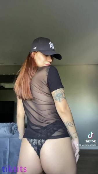 Babe dancing to fun music for TikTok sexy dancing ass and shaking boobs on ladyda.com