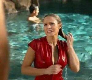Tiktok Porn Kristen Bell in red swimsuit on ladyda.com