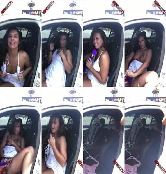 Victoria Banxxx - playing in car public parking lot on ladyda.com