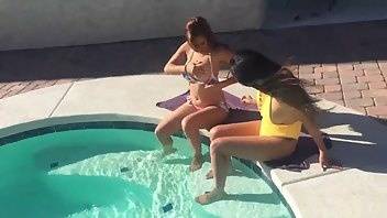 Isis Love with friend bra swimming pool - OnlyFans free porn on ladyda.com