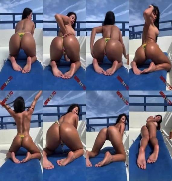 Steffy Moreno - balcony bikini striptease on ladyda.com