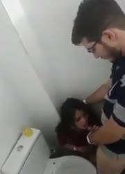 Lucky guy fucks horny bitch in the toilet on ladyda.com