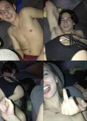 Teen orgy fucking inside the car on ladyda.com