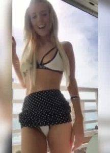 Hot blonde on vacation teasing in bikini on ladyda.com