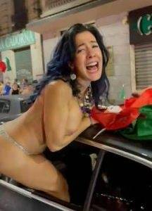 Italian milf nude in public after win - Italy on ladyda.com