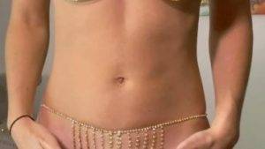 Vicky Stark Nude Gold Metal Bikini Try On Video Mega on ladyda.com