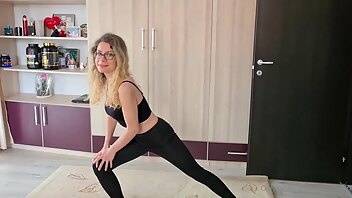 Mirunafitgirl me as a fitness girl doing some streching exercise onlyfans leaked video on ladyda.com