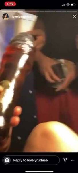 This broad fucking a dick shaped Henny bottle on ladyda.com