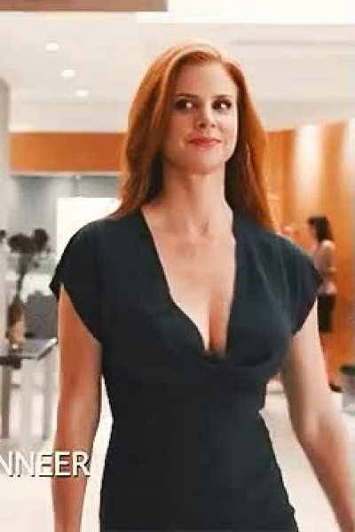 Your assistant Sarah Rafferty walking in to your office after to called her in for your daily afternoon fuck on ladyda.com
