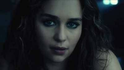 Emilia Clarke has something on her mind while teasing you under the table on ladyda.com