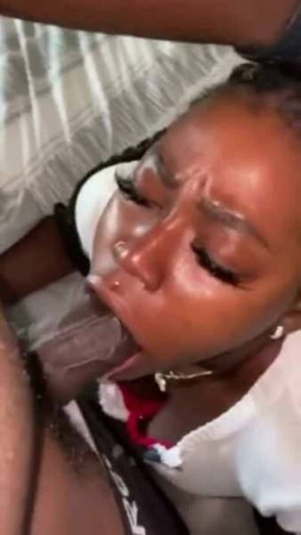 Ebony teen choking on the dick on ladyda.com