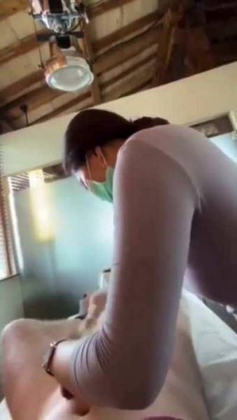 Man Cums On His Asian Esthetician While She Waxes Him on ladyda.com