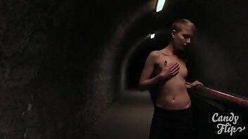 Candy flip showing titties in a tunnel at night xxx video on ladyda.com