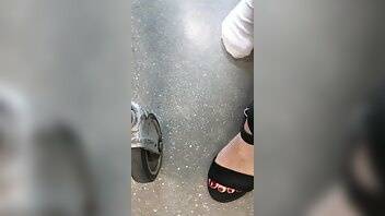 Goddessvioletta trying on dirty shoes in public xxx video on ladyda.com