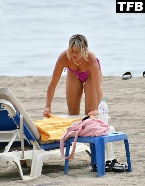 Ashley Roberts Enjoys the Beach on Holiday in Marbella on ladyda.com