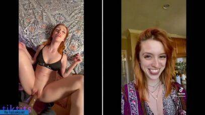 The redheaded chick is fucked by her stepfather and she admires it on TikTok on ladyda.com
