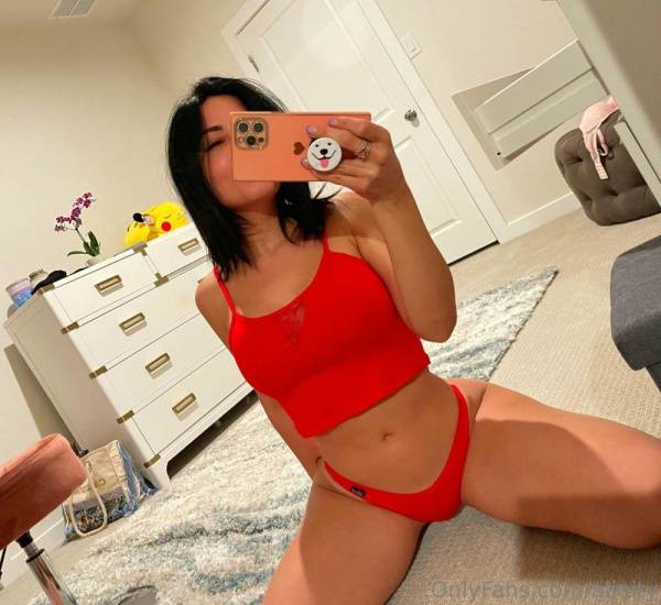 Alinity Braless Red Thong Mirror Selfies Onlyfans Set Leaked on ladyda.com