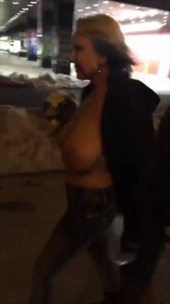 Naughty Alysha public street boobs flashing on snapchat premium xxx porn videos on ladyda.com